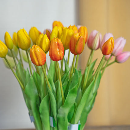 Tulpenstrauß – Gelb – 'Real Touch' Kunsttulpen – 5 Stiele – 43 cm –