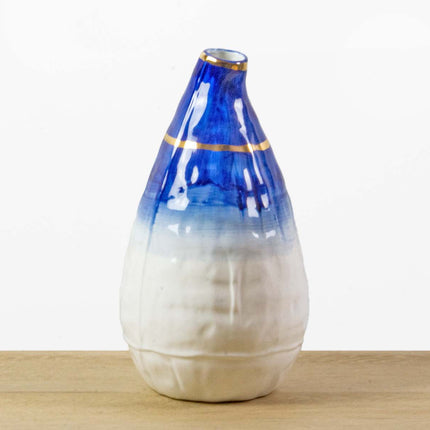 Vase blue white ↑ 20 cm - Ø 15 cm