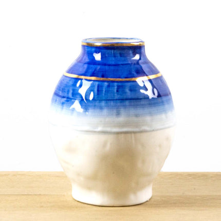 Vase Blue White Gold ↑ 23,5 cm - Ø 19 cm