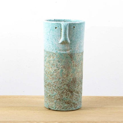 Vase blue face ↑ 26 cm - Ø 13 cm - Hand made