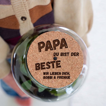 Eigener Text auf Kork