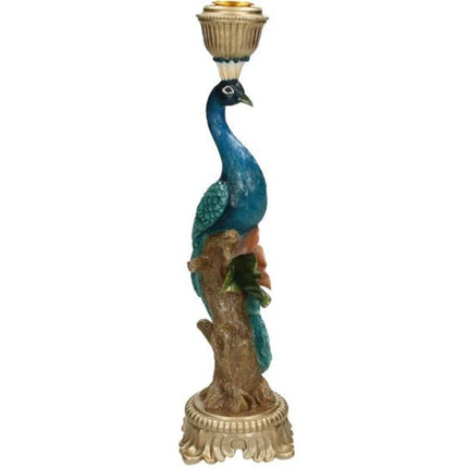 Candle Holder - Peacock Multi - ↑ 29 cm