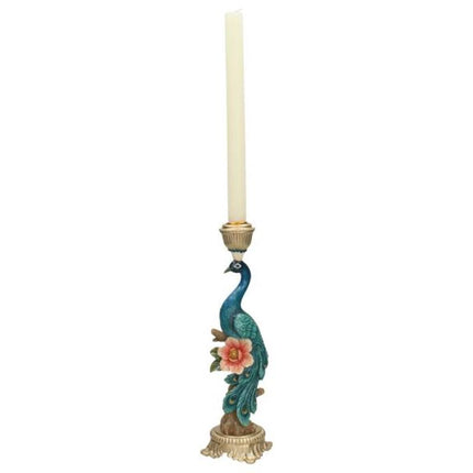 Candle Holder - Peacock Multi - ↑ 29 cm