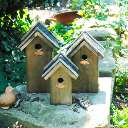 Vogelhuisje - Koolmees | ↑ 31,5 cm | Nestkast | Vurenhout met bitumen dak