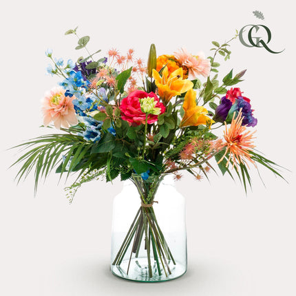 Zijden bloemen boeket - Pretty Powerful - 67 cm hoog - Kunstbloemen boeketten