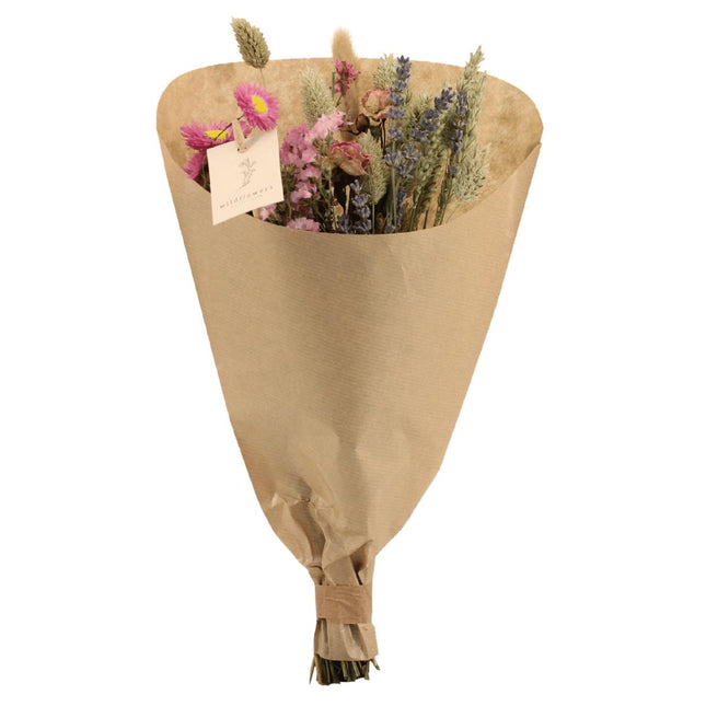 Droogbloemen boeket - Field Bouquet Pink - Droogboeket - 35cm - Ø15