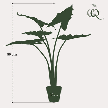 Alocasia Frydek - Elephant ear - 80 cm - Artificial plant