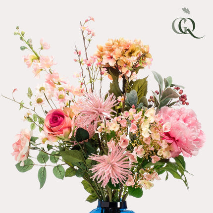 Zijden bloemen boeket - XL Pretty Pink - 89 cm hoog - Kunstbloemen boeketten